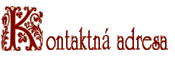 Kontaktn� adresa